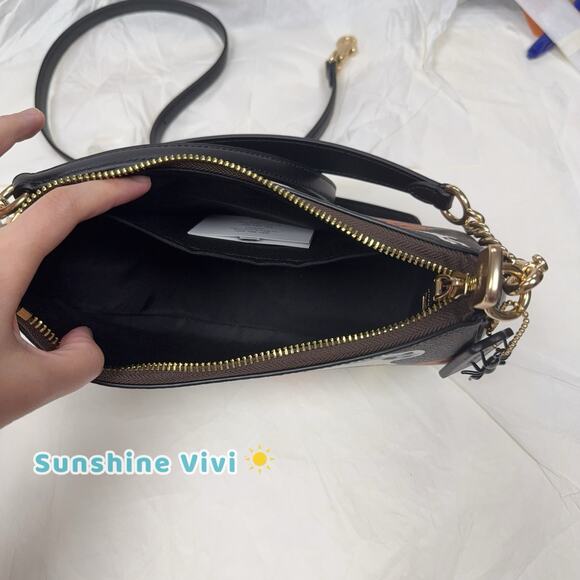 NWT Coach Teri Shoulder Bag In Signature Canvas Pumpkin Halloween Print CCE71 - Picture 5 of 11